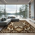 thumbnail image 2 of ODIKA 8'x10' Washable Area Rug Print Spotted Southwestern Border Brindle Patchwork Bold Cow Flowing Dynamic for Dining Room, Large Office, Lounge, Non-Slip Chair-Friendly Mat, 2 of 7