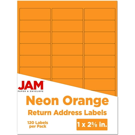 UPC: 0701936239396 | JAM Paper & Envelope Return Address Labels  1 x 2 5/8  Neon Orange  120 Shipping Labels per Pack