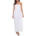 thumbnail image 6 of HDE Women's Strapless Maxi Dress Bohemian Sundress White 4X, 6 of 6