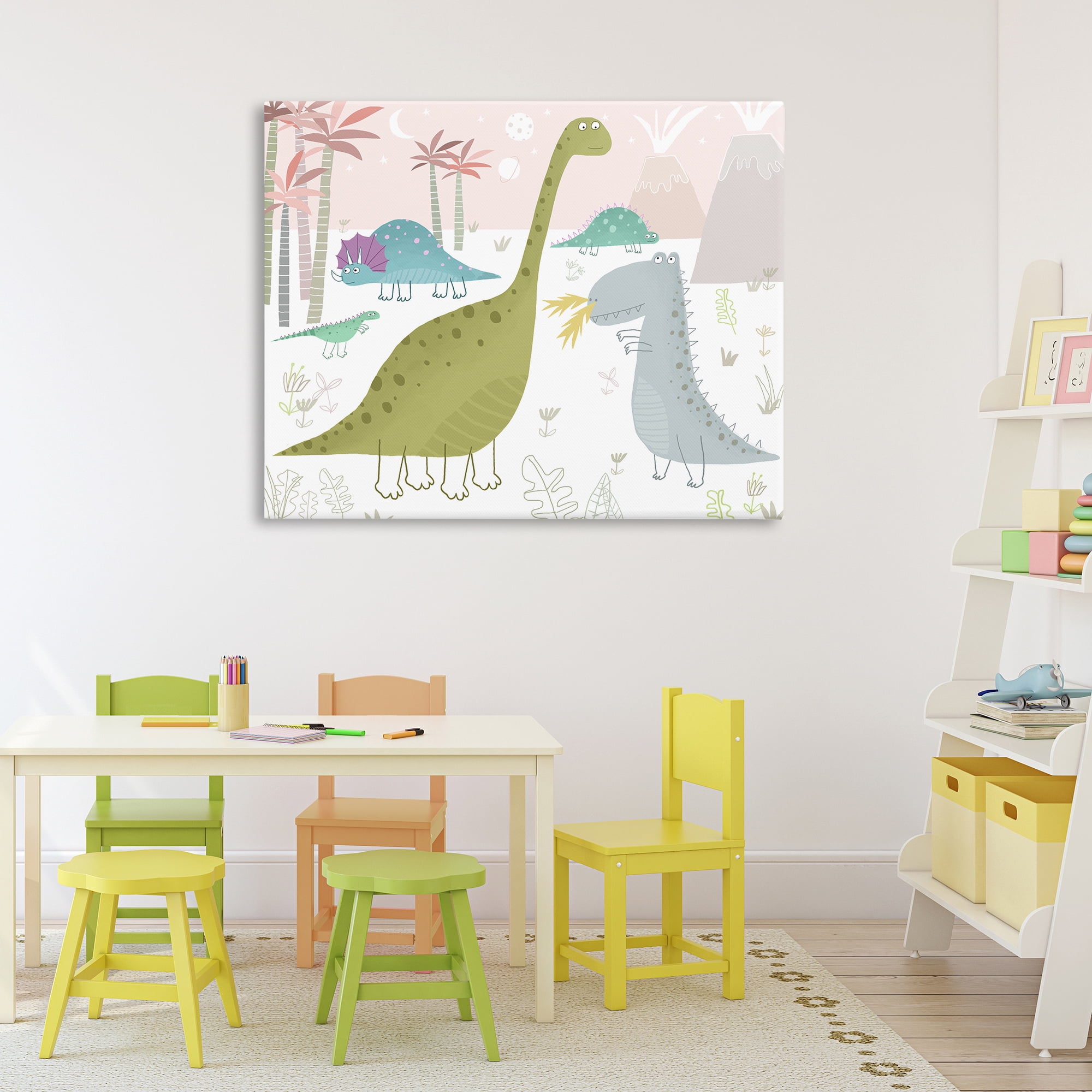 Stupell Industries Earthy Jurassic Dinosaurs Canvas Wall Art, design by Carla Daly
