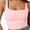 Pink, variant on Women's Square Neck Sleeveless Crop Tops 2024 Cute Double Layer Seamless Slim Fit Tank Tops