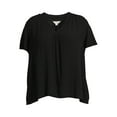 thumbnail image 6 of Terra & Sky Women's Plus Size V-Neck Top with Flutter Sleeves, 6 of 6