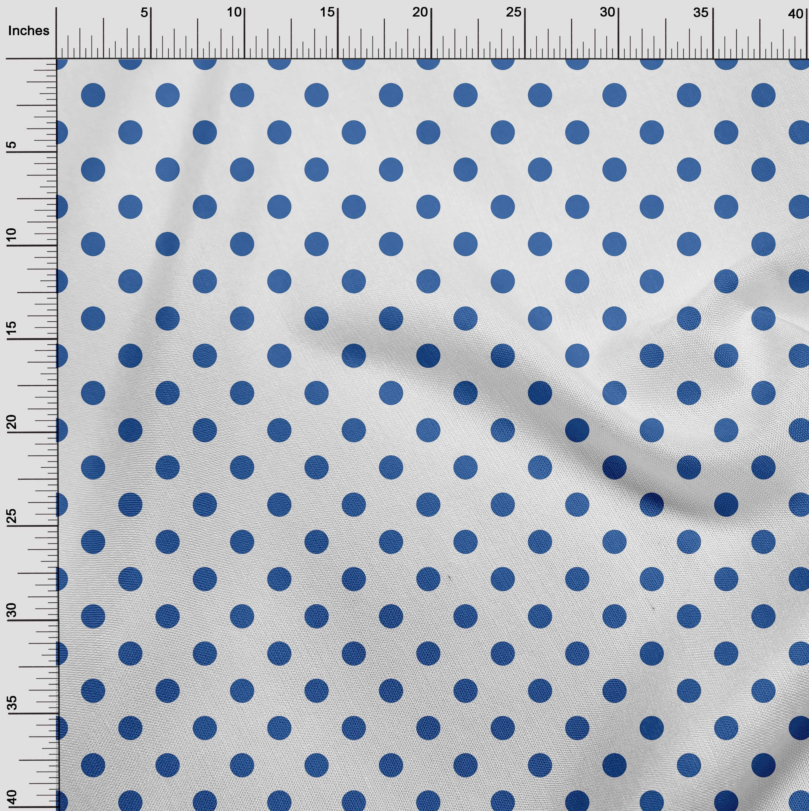 oneOone Cotton Poplin Blue Fabric Polka Dots Dots Craft Projects Decor Fabric Printed By The Yard 42 Inch Wide