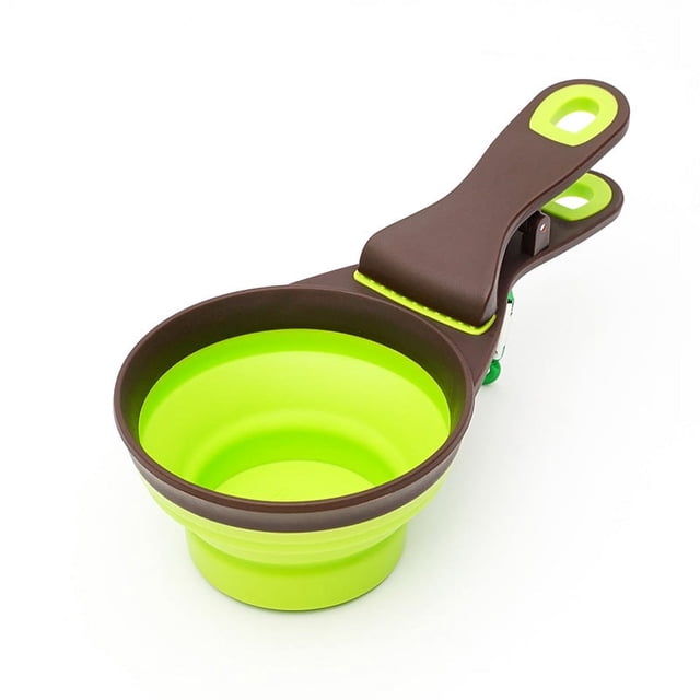 Cuchara de silicona JM Cuchara plegable multifuncional para comida para mascotas Verde (M) 237 ml