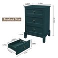 thumbnail image 4 of HLR Green Mid-Century 3-Drawer Dresser with Storage, Tall Large Chest of Drawers for Bedroom, Hallway, 4 of 7