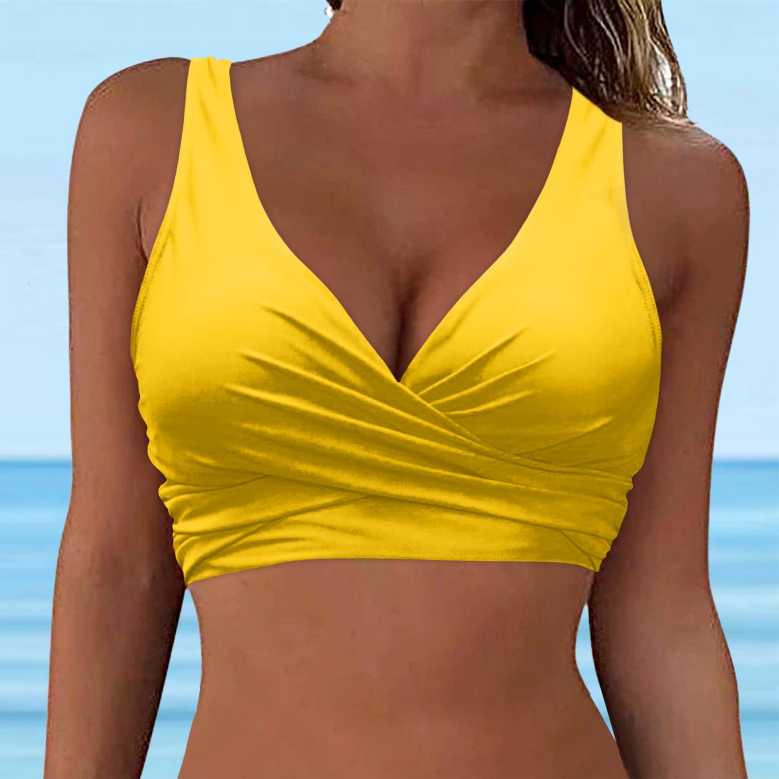yellow tie front bikini