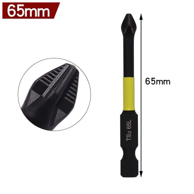BTOER 1pc Non-Slip Cross Screwdriver Bit Magnetic Batch Head Im-pact Strong Cross PH2 High Hardness Screw Driver Bits Power Tools