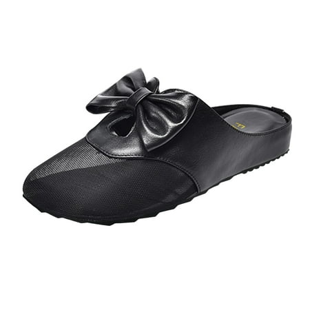 

adviicd Arch Fit Flats Shoes for Women Ladies Fashion Mesh Leather Face Stitching Bow Toe H Flats Shoes for Women Snakeskin