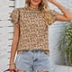 thumbnail image 5 of Blusa con estampado floral para mujer, blusa de manga corta para mujer, blusa de manga corta para mujer, blusa de gasa para mujer, diseño aerodinámico, 5 of 8
