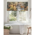 thumbnail image 4 of Deer Valances for Windows Forest River Landscape Valance Rod Pocket Light Filtering Short Window Treatments Curtains for Kitchen Bathroom Living Room Bedroom, 1 Panel, 42 x 12 Inch, 4 of 7