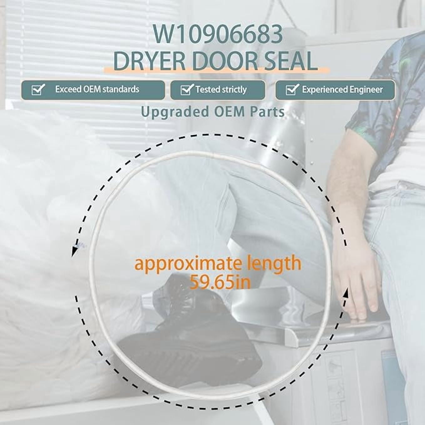 Upgraded W10906683 Dryer Door Seal Part Compatible with Some Maytag Crosley Whirlpool and Kenmore Dryer Door Seal