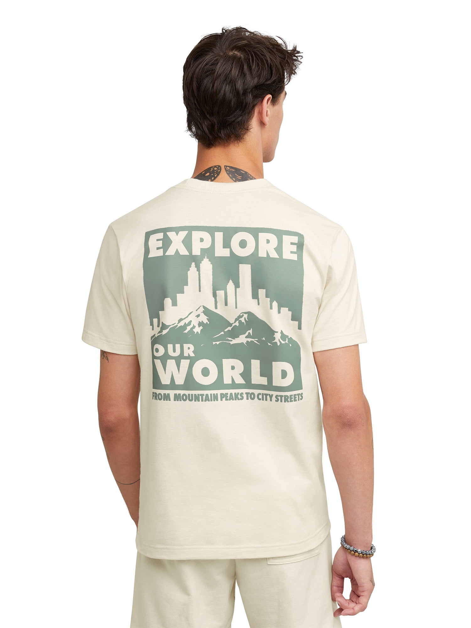 Hanes All Gender Explorer Collection City, Land, Sea Patch Graphic T-Shirt, Sizes XS-2XL