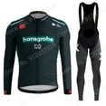 thumbnail image 1 of FALL/WINTER Men's Boraful Hansgrohe 2021 Pro team Cycling jersey Wear Strap Suit Set Ropa with Gel Pad MTB Bicycle, 1 of 2
