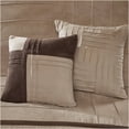 thumbnail image 5 of JERFIT 7-Piece Beige Micro-Suede Comforter Set for Full Bed - Ultra Soft Polyester Bedding with Pintuck Design, 5 of 9