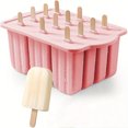 thumbnail image 2 of SHAOSZC Moldes de silicona para paletas de helado sin BPA, juego de 12 bandejas grandes para paletas de helado para congelador, molde casero reutilizable para paletas de hielo con 1 máquina para, 2 of 7