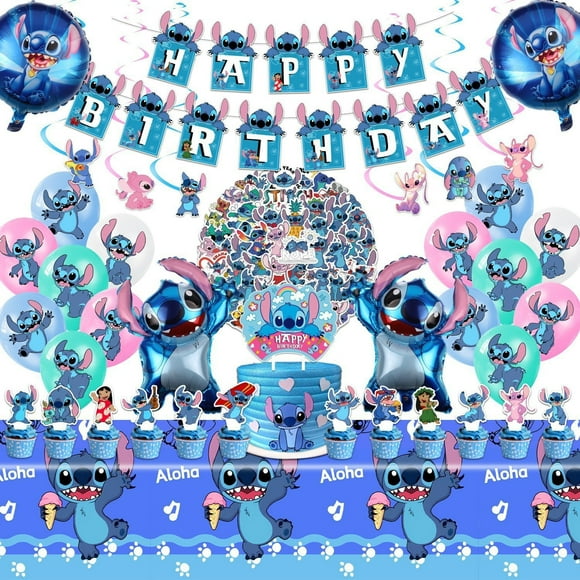 Ensemble de Décorations de Fête d'Anniversaire à Thème Point Bleu, Bannière, Décorations de Gâteau, Ballons et Autocollants pour Fête d'Enfants