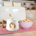 thumbnail image 3 of Fiudx Taza de Perro Shiba Inu, Adorable Taza de Cerámica 3D, Diseño de Cuchara y Tapa, Asa de Madera Única, Portavasos Versátil, Regalo para El Hogar y La Oficina, Fácil de Limpiar., 3 of 5