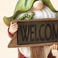 thumbnail image 5 of Figura de resina para jardín: Tomte navideño con barba larga que sostiene un cartel de bienvenida con luces LED solares, decoración de césped para exteriores, adorno de regalo, 5 of 5