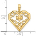 thumbnail image 3 of 14K Polished Fancy Heart and Bee Honeycomb Charm Yellow Gold Material Sparkle-worthy Classic Stylish Made for expressing your unique story, 3 of 4