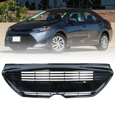 LABLT Gloss Black Front Bumper Lower Grille Grill Replacement for Toyota Corolla 2017 2018 2019 LE/CE
