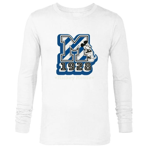 Disney Mickey Mouse 1928 Varsity - Long Sleeve T-Shirt for Men - Customized-White
