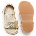 thumbnail image 7 of Kiderence Toddler Girls Slides Sandals Kids Sandals Little Girls Shoes Toddler （FK680 Gold - 7M）, 7 of 7