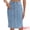 Light Blue, variant on DARING DIVA Women's Denim Pockets Knee Length Jean Skirts Small Blue