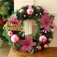 thumbnail image 2 of Groomer Christmas Artificial Flower Wreaths Hanging Decor for Front Door,Xmas Poinsettia Flower Christmas Ball Wreaths Hanging for Shopping Mall,Wall,Showcase Home Decorations Indoor & Outdoor, 2 of 2