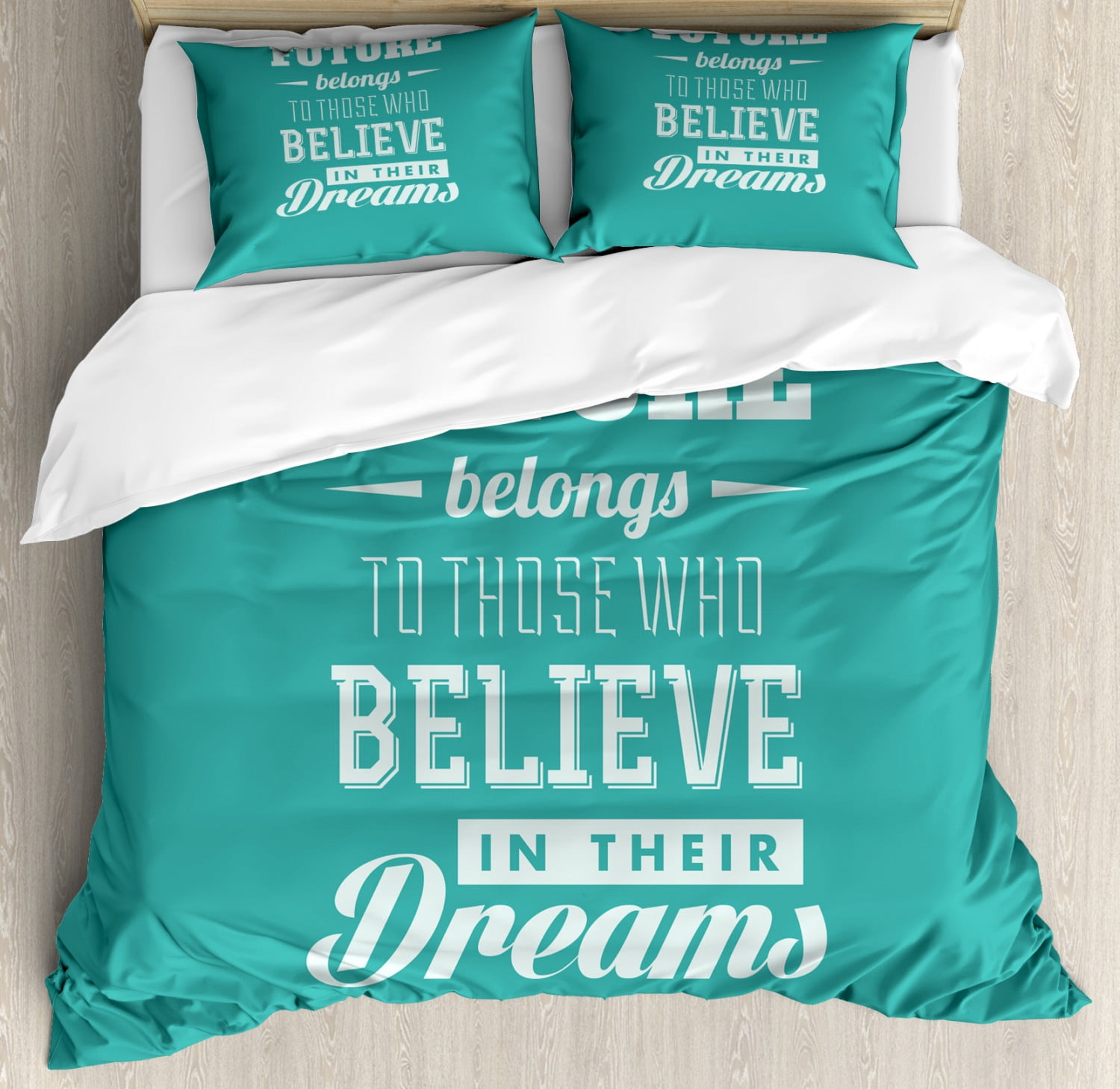 Motivational King Size Duvet Cover Set, Hipster Letters Saying Advice