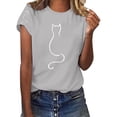 thumbnail image 2 of YLHFASHION Hauts pour Femmes Mode Manches 3/4 Col Rond Chemises Décontractées Tendance Blouses Imprimées Plissées devant T-Shirts Économies de Printemps Liquidation T-shirt à Manches Courtes pour Femmes, 2 of 5