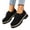 Black, variant on YOUYEDIAN Loafers for Women Round Toe Fashion Platform Heel Comfy Shoes Slip On Strap Design Casual Shoes
