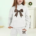 thumbnail image 2 of Byoo Leopard Bow Printing Sweatsuit Sets for Big Girls Pocket Pullover Hoody Sweatshirt Jogger Tracksuit Outfit Sport Cloth Set, 2 of 4