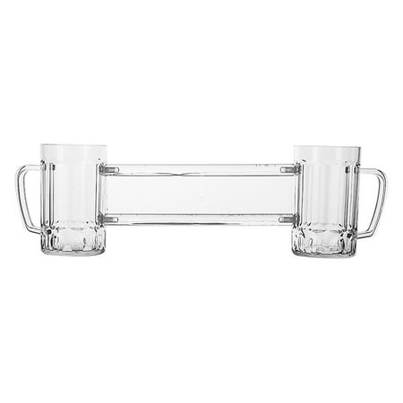 

YOLAI Beer Mug Beer Party Mug Party Glass Siamese Double Tool Dating Wine Mug Glass&Bottle