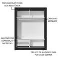 thumbnail image 5 of Ropero Closet Madesa Dallas 2 Puertas Corredizas con Espejo 2 Cajones Negro, 5 of 5