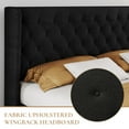 thumbnail image 6 of SHA CERLIN Queen Size Platform Bed Frame with Fabric Wingback&Tufted Upholstered Headboard, Black, 6 of 8
