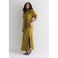 thumbnail image 4 of June & Vie Women's Plus Size Boatneck Gathered Maxi Dress, 4 of 4