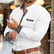 thumbnail image 1 of Camisa abotonada para hombre, informal, de negocios, de primavera y verano, de talla grande, de manga larga, con solapa plana, para uso urbano y turístico, informal y de moda, 1 of 6