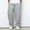 Gray, variant on Mens Sweatpants Waffle Knit Elastic Waist Drawstring Baggy Front Pleated Straight Leg Pants with Pockets White