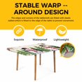 thumbnail image 4 of Beige Snowman Christmas Table Cloths for 4 Foot Rectangle Tables, Xmas Tree Snowflake Winter Birds Patio Waterproof Elastic Fitted Tablecloths, Washable Rectangular Table Cover for Camping, 4 of 8
