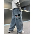 thumbnail image 5 of YunPes Boys' Pants Loose Bottoms Children Cool Handsome Style Daddy Jeans for Children Kids Pants, 5 of 6