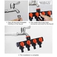 thumbnail image 4 of 4 Way Garden Hose Splitters Faucet Diverter Tap Hose Connector Hose Pipe Splitter 4 Way Water Distributor for Faucet Sprinkler Drip Irrigation Systems, 4 of 7