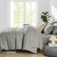 thumbnail image 5 of Flymme Boho Comforter Set King Size Bed in a Bag 7 Pieces Shabby Chic Bedding Farmhouse Soft Microfiber Gray Bed Set for All Seasons, 5 of 8
