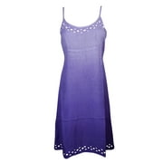 Mogul Womens Dress Purple Beautiful Cut Out Neck Design Comfy Sundress