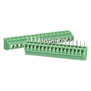 PCB Screw Terminal Brass Tinned Contact AC150V 6A 16P 2.54mm Pitch Green 5 Pack
