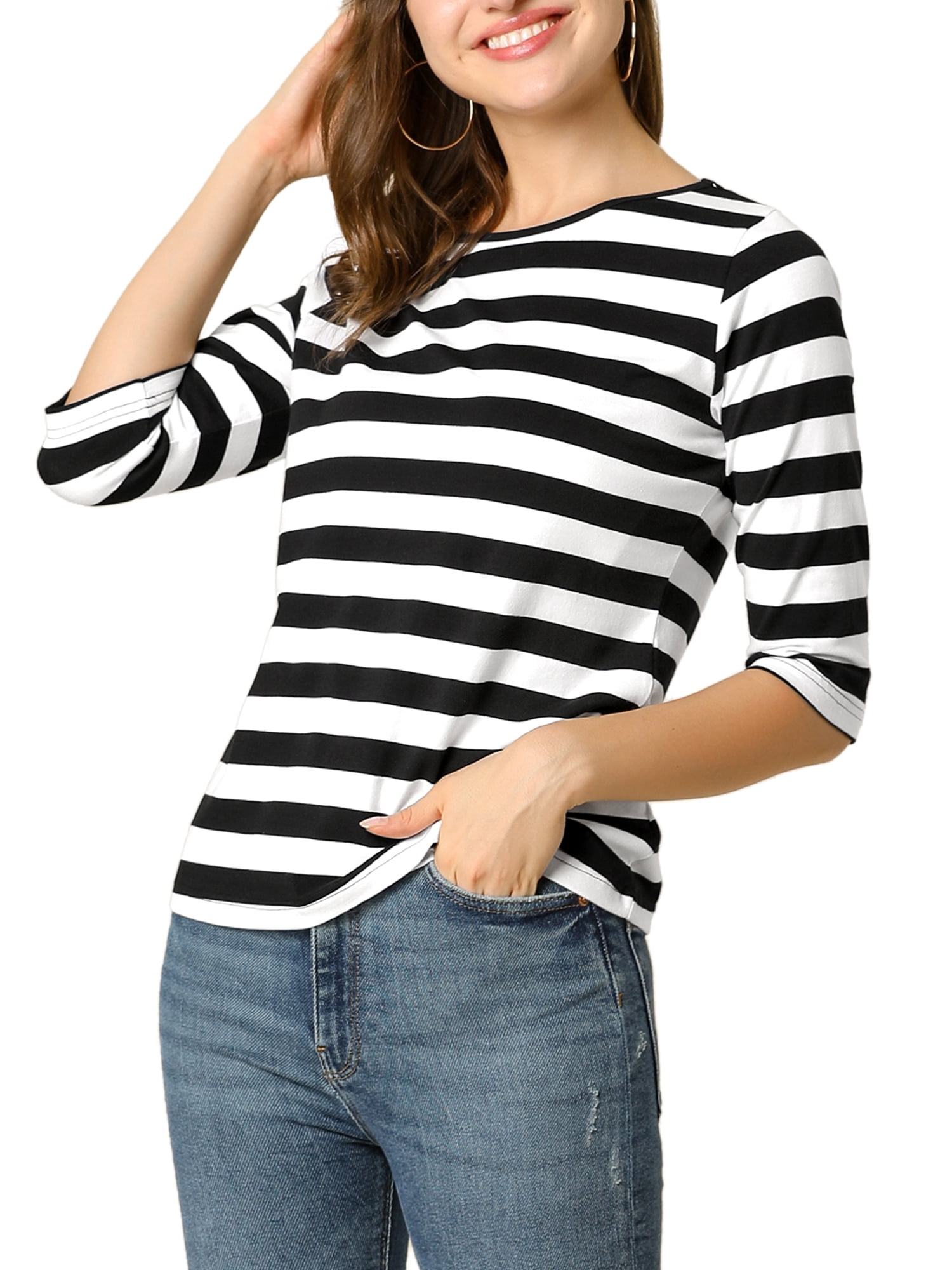 DARING DIVA Women's Halloween Costume 1/2 Sleeve Floral Top M Black White