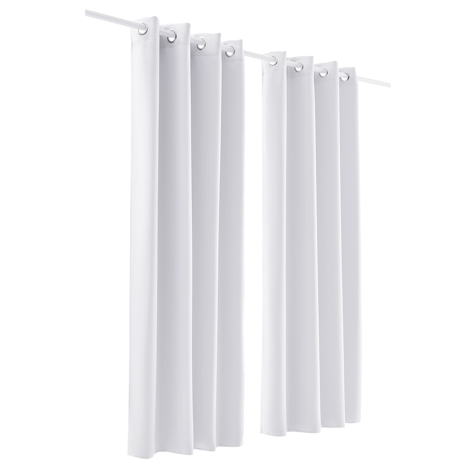 Blackout Curtains, White Blocking Drapes for Bedroom and Living Room, 2 Panels Set Grommet Room Darkening Curtain, Solid Thermal Insulated Drapes, Noise Reducing Window Treatments, 52x84 inch