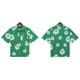 thumbnail image 1 of Camisa de marca de moda DenimTears, camisa de manga corta con solapa informal de verano con estampado de guirnaldas a la moda para hombreVerde, 1 of 4
