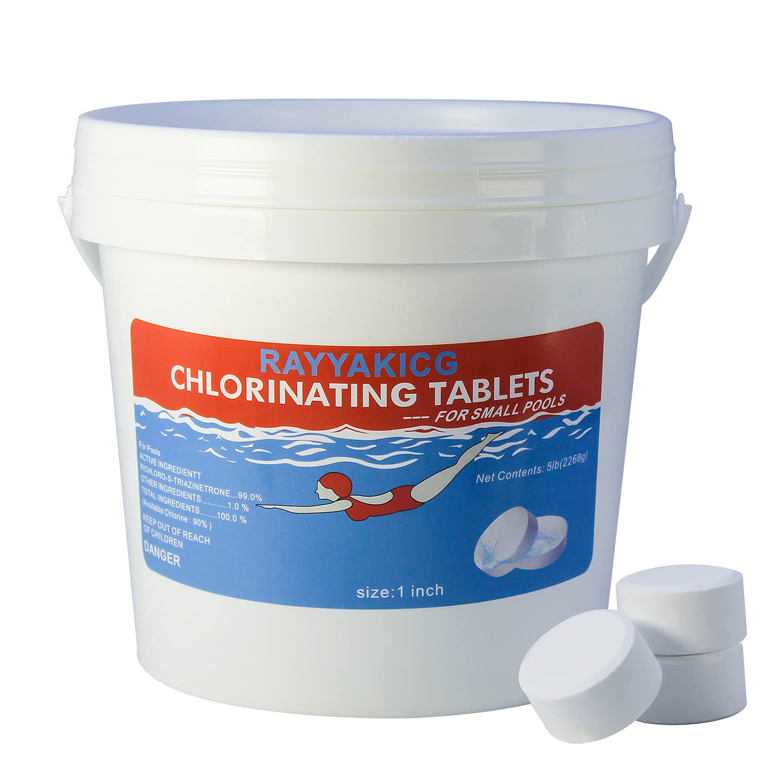 1 INCH 5 LB 1" Chlorinating Tablets 5 lb for Small Pools Pool