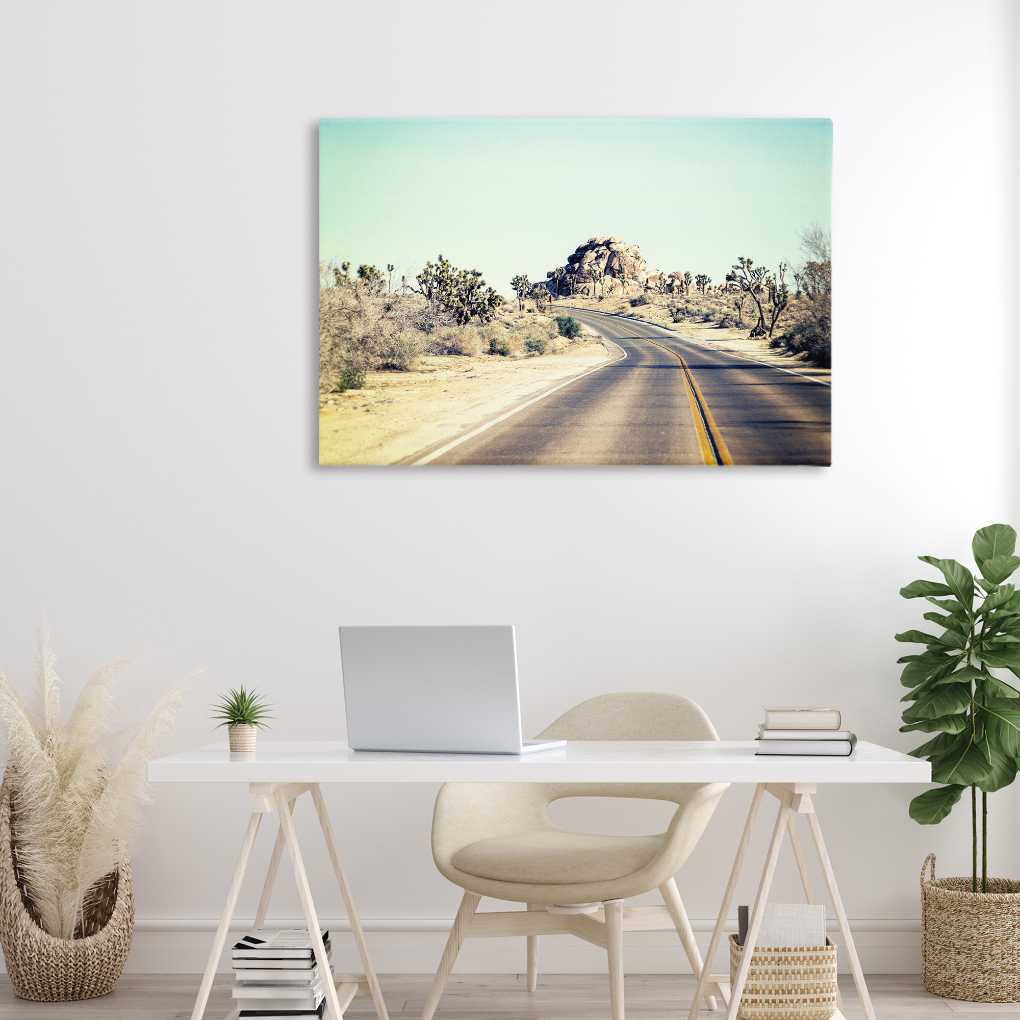 Road Trip Joshua Tree Park Canvas Wall Art, design by Joseph S Giacalone