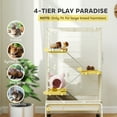 thumbnail image 3 of PawHut 4 Levels 47" Small Animal Cage, Large Rolling Metal Ferret Chinchilla Rabbit Cage with 5.9" Deep Tray, 3 Ramps, Water Bottle, Food Dish, Beige, 3 of 9